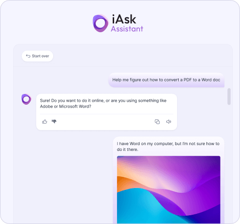 Screenshot of Assistant conversation
