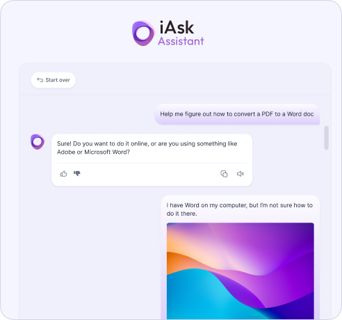 Screenshot of Assistant conversation
